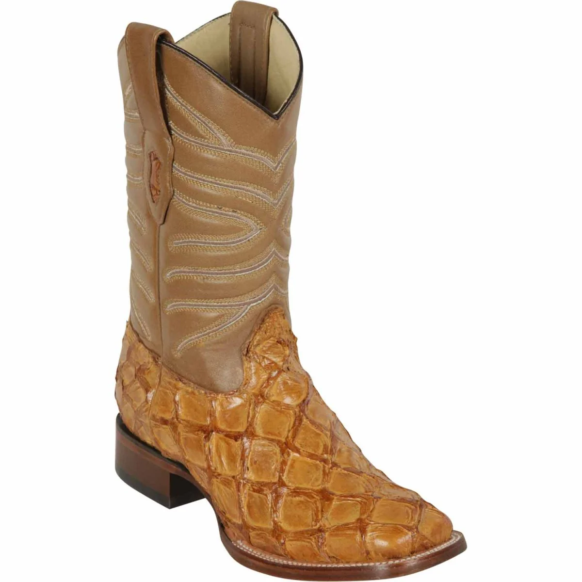 Men's Los Altos Monster Fish Skin Wide Square Toe Boots - Image 5