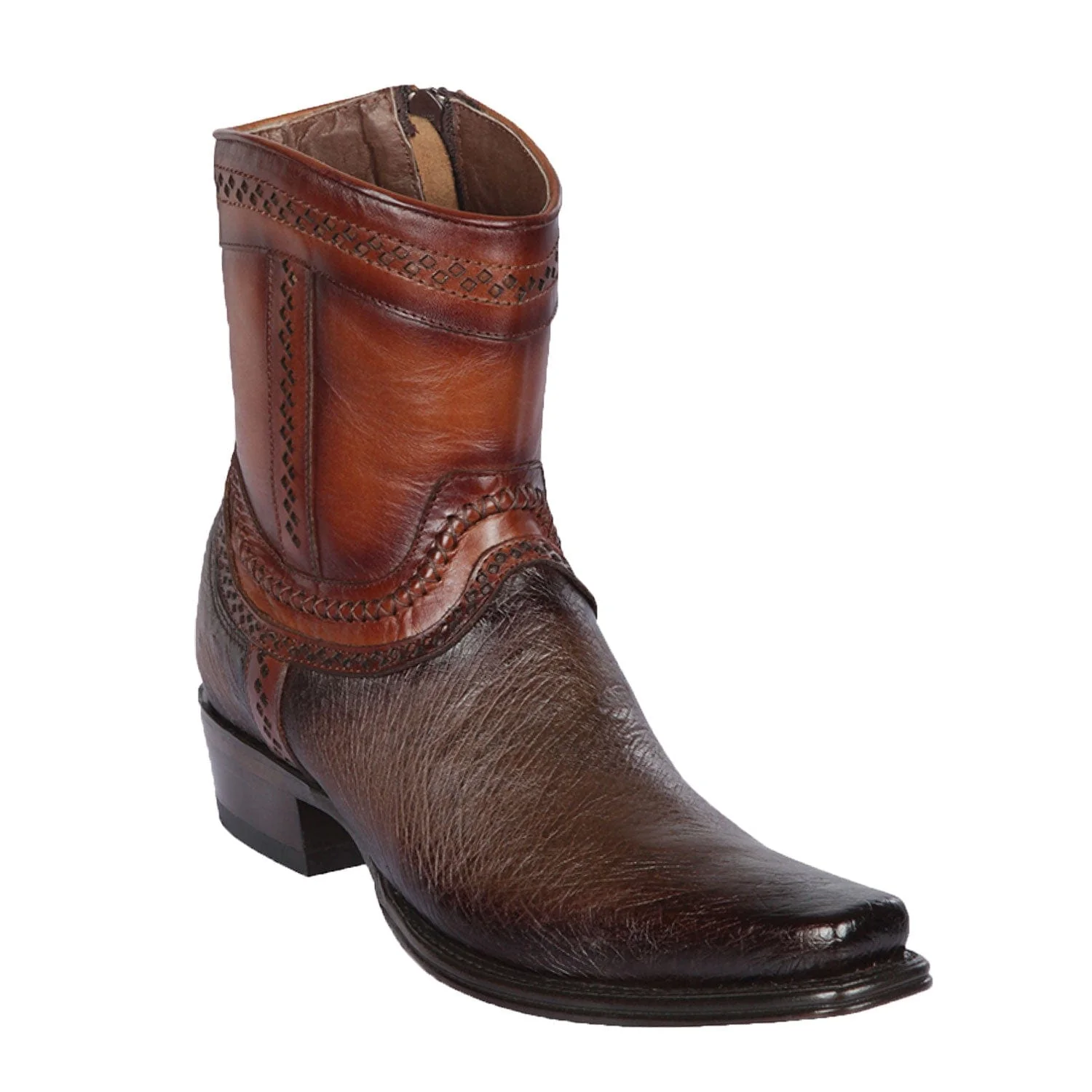 Men's Los Altos Original Smooth Ostrich Skin European Toe Short Boots 76B97 - Image 2