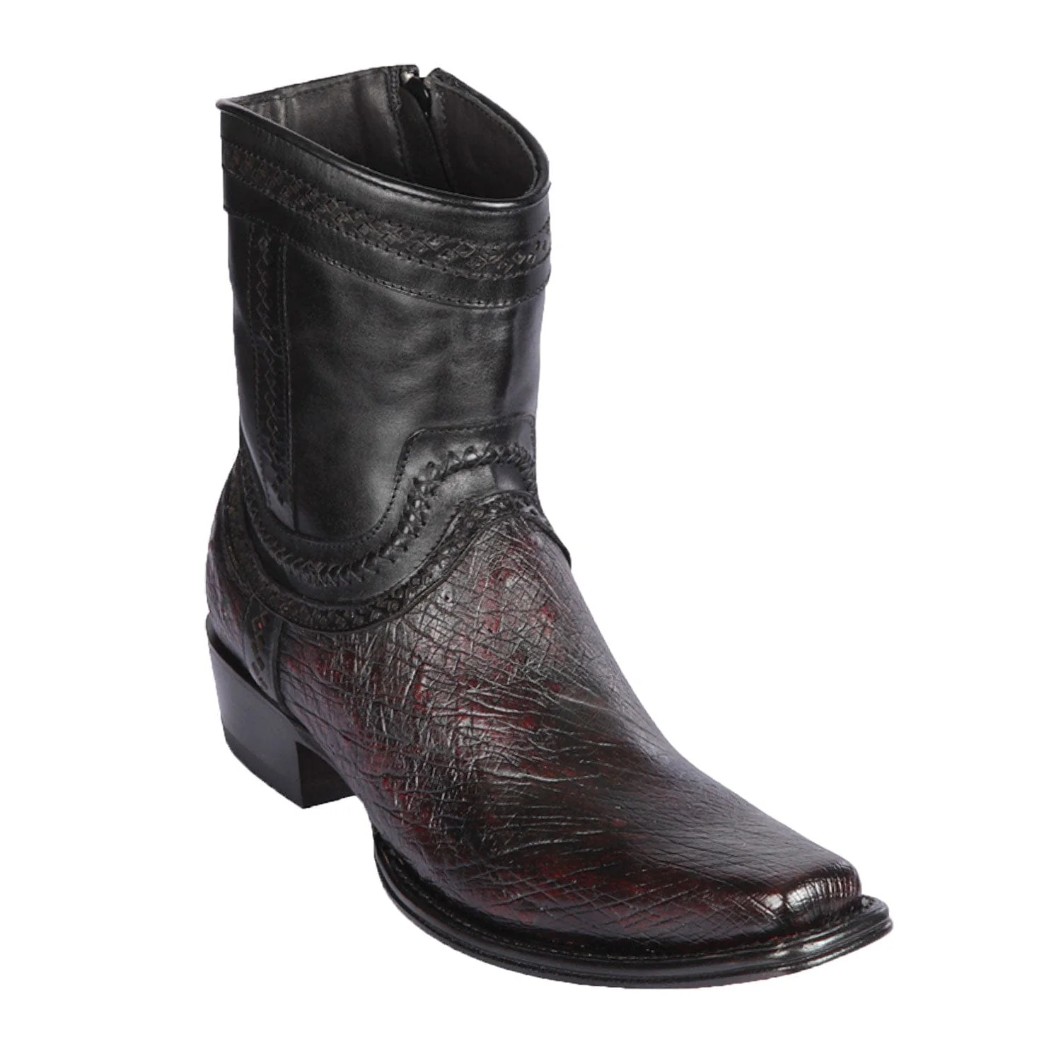 Men's Los Altos Original Smooth Ostrich Skin European Toe Short Boots 76B97 - Image 3