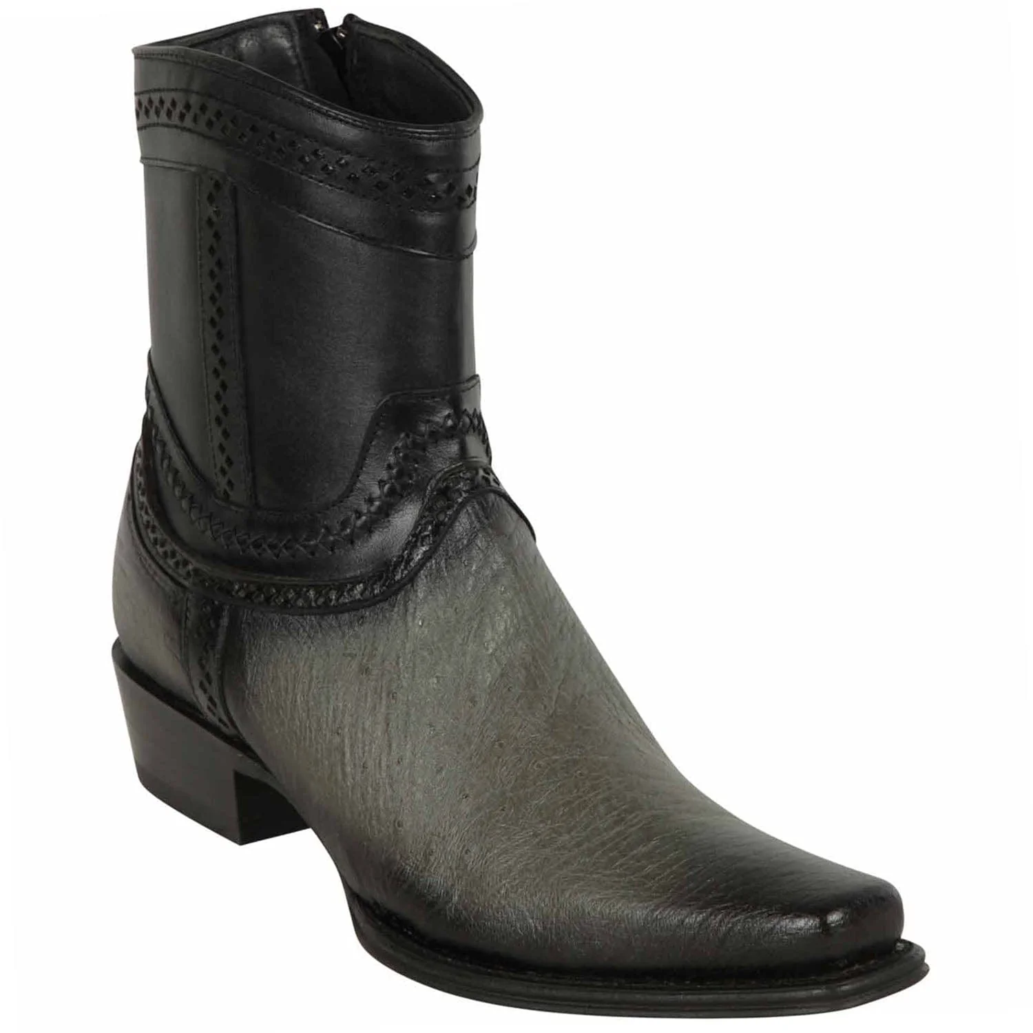 Men's Los Altos Original Smooth Ostrich Skin European Toe Short Boots 76B97 - Image 4