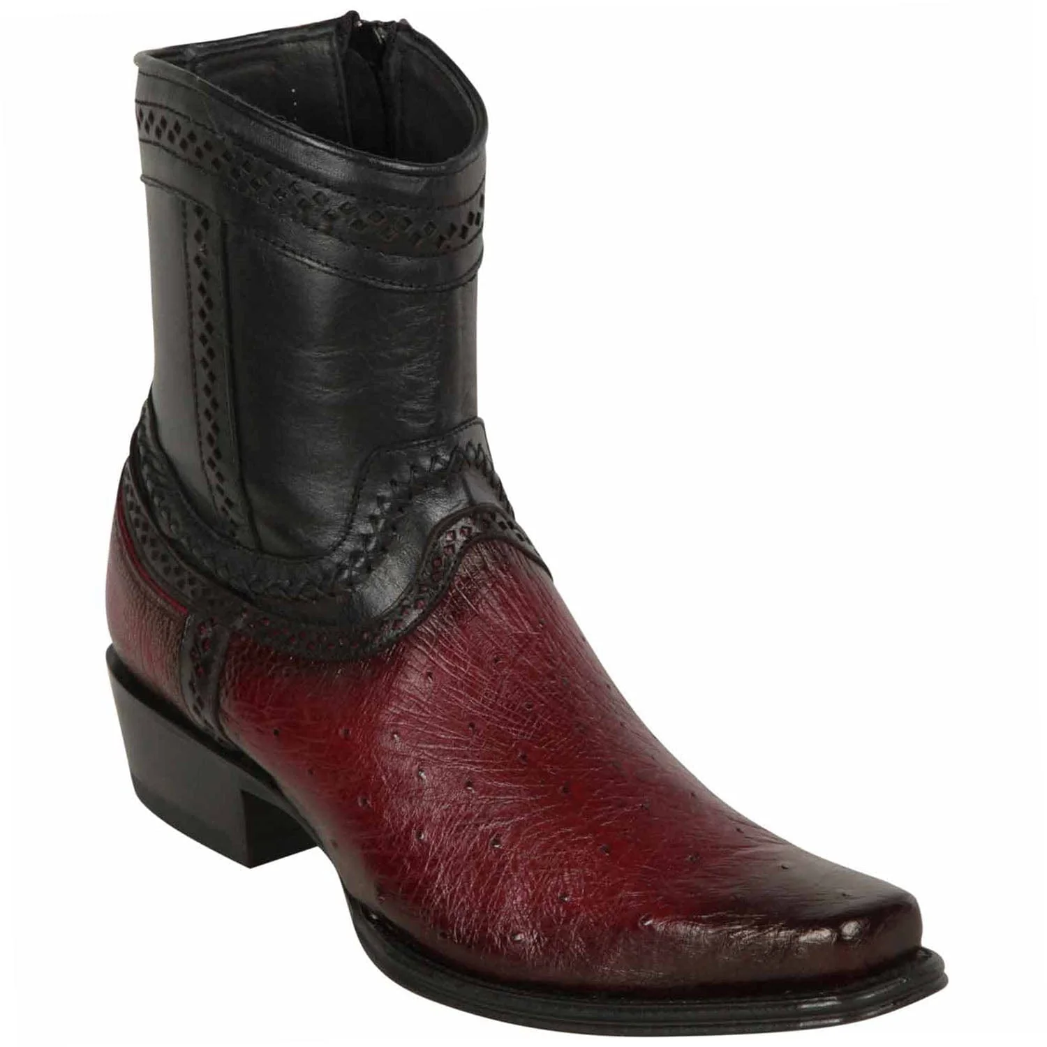 Men's Los Altos Original Smooth Ostrich Skin European Toe Short Boots 76B97 - Image 5