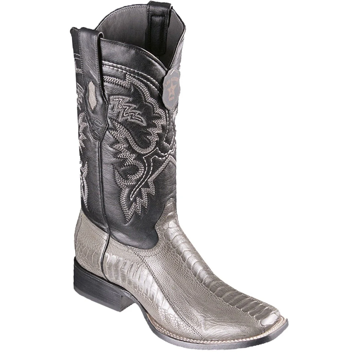 Men's Los Altos Ostrich Leg Skin Wide Square Toe Boots - Image 2