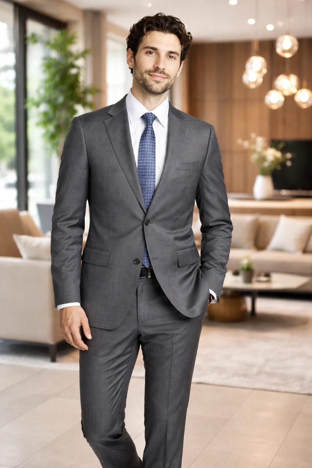 Mens Tiglio Gray Suit – Classic 2 Piece Grey Suit for Wedding, Business and Formal Wear - Image 10