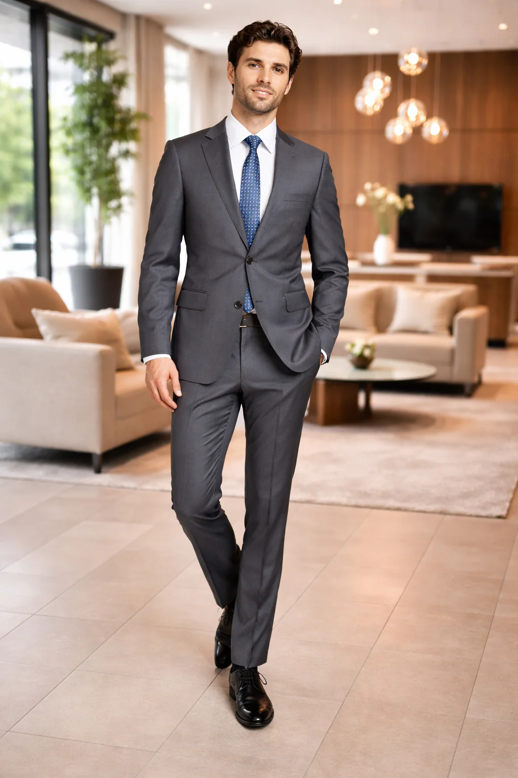 Mens Tiglio Gray Suit – Classic 2 Piece Grey Suit for Wedding, Business and Formal Wear - Image 9