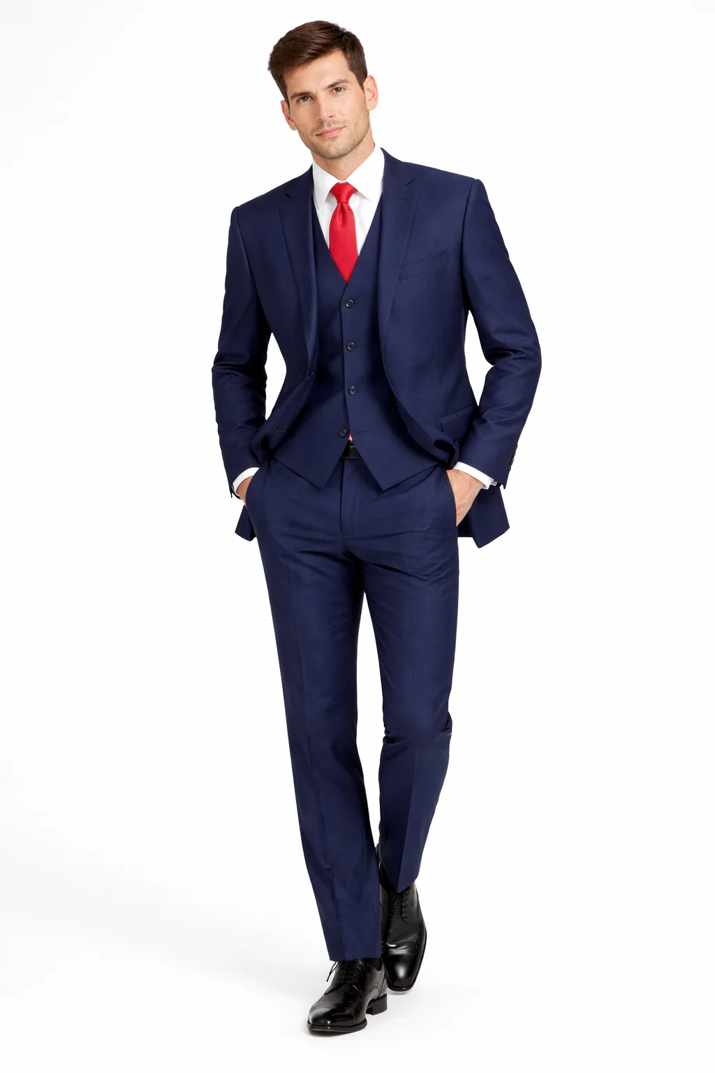 Mens Tiglio Solid Navy Suit – Classic 2 Piece Navy Blue Suit for Wedding, Business & Formal Wear - Image 5