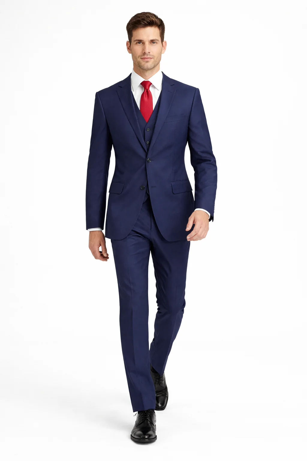 Mens Tiglio Solid Navy Suit – Classic 2 Piece Navy Blue Suit for Wedding, Business & Formal Wear - Image 6