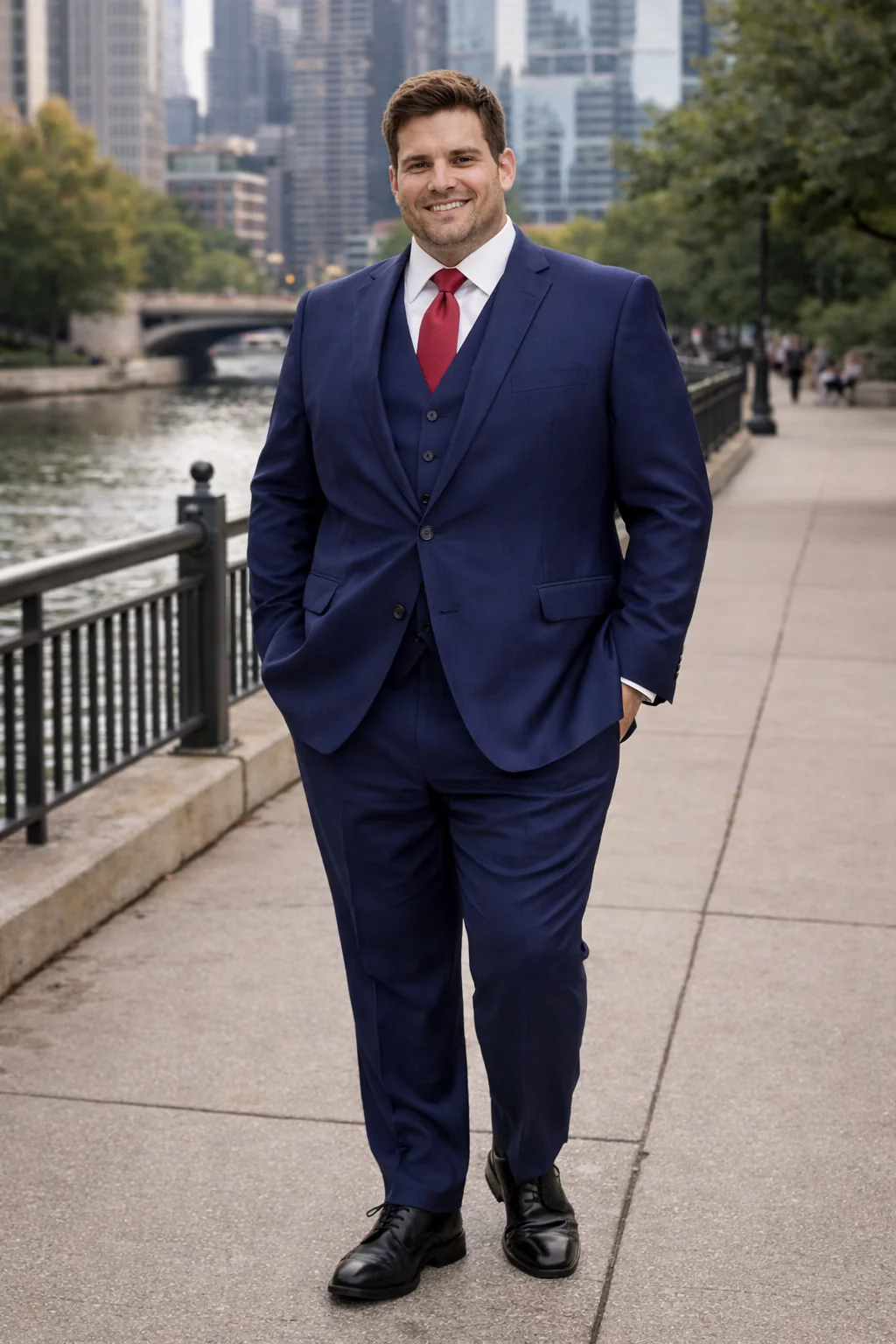 Mens Tiglio Solid Navy Suit – Classic 2 Piece Navy Blue Suit for Wedding, Business & Formal Wear - Image 9