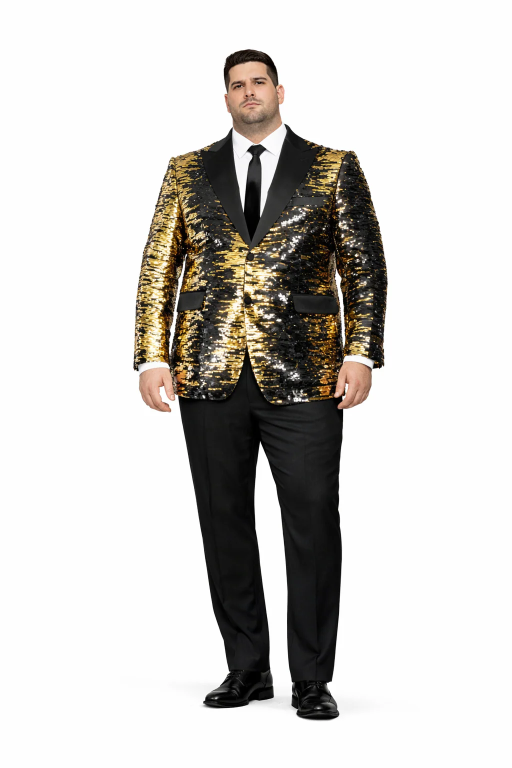 Men’s Mardi Gras Sport Coat in Black and Gold - Image 6