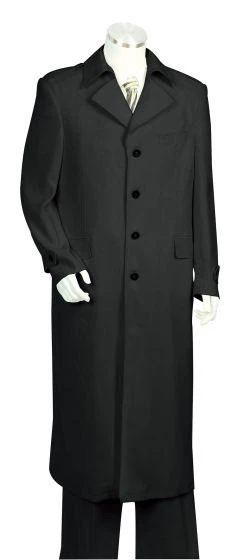 Men's Maxi Black Full Length Zoot Suit – Vintage Gangster Style Long Coat Formal Suit - Image 14