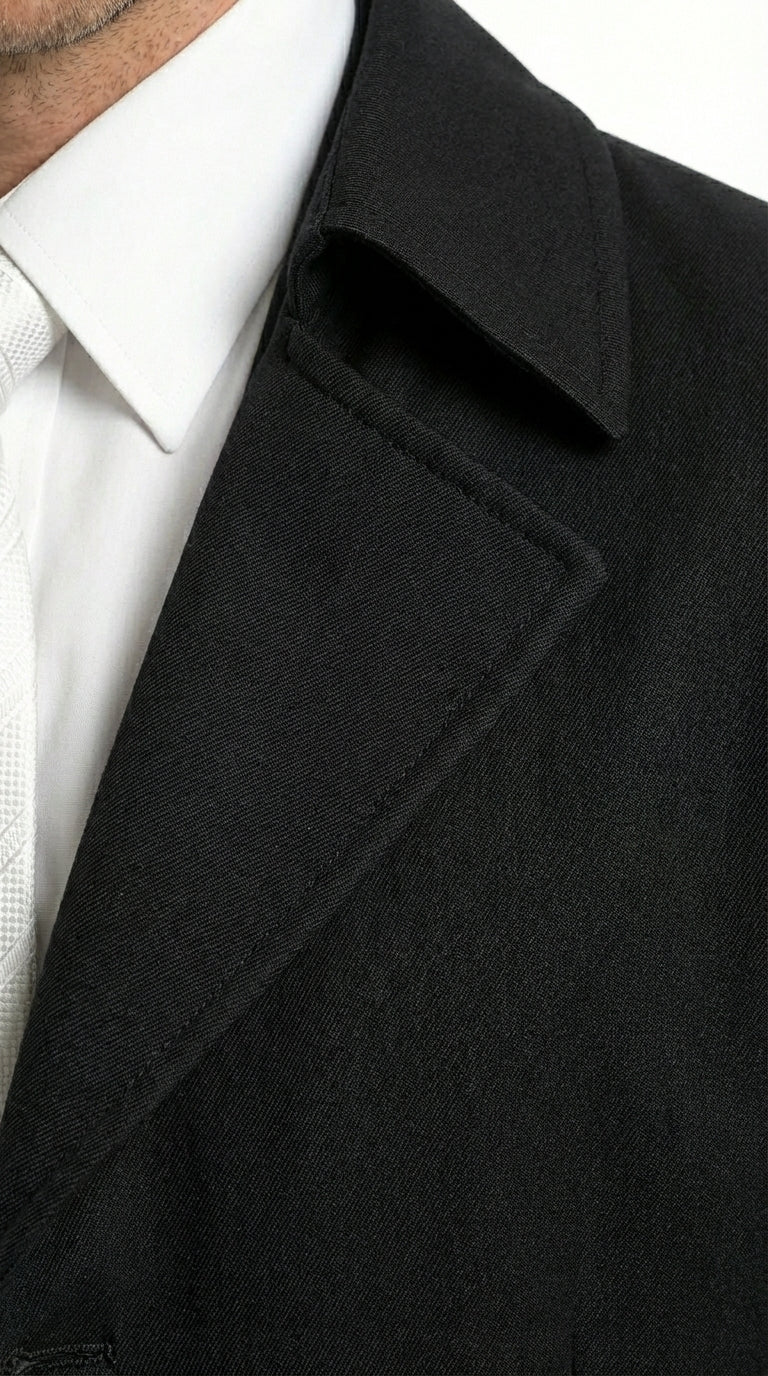Men's Maxi Black Full Length Zoot Suit – Vintage Gangster Style Long Coat Formal Suit - Image 5