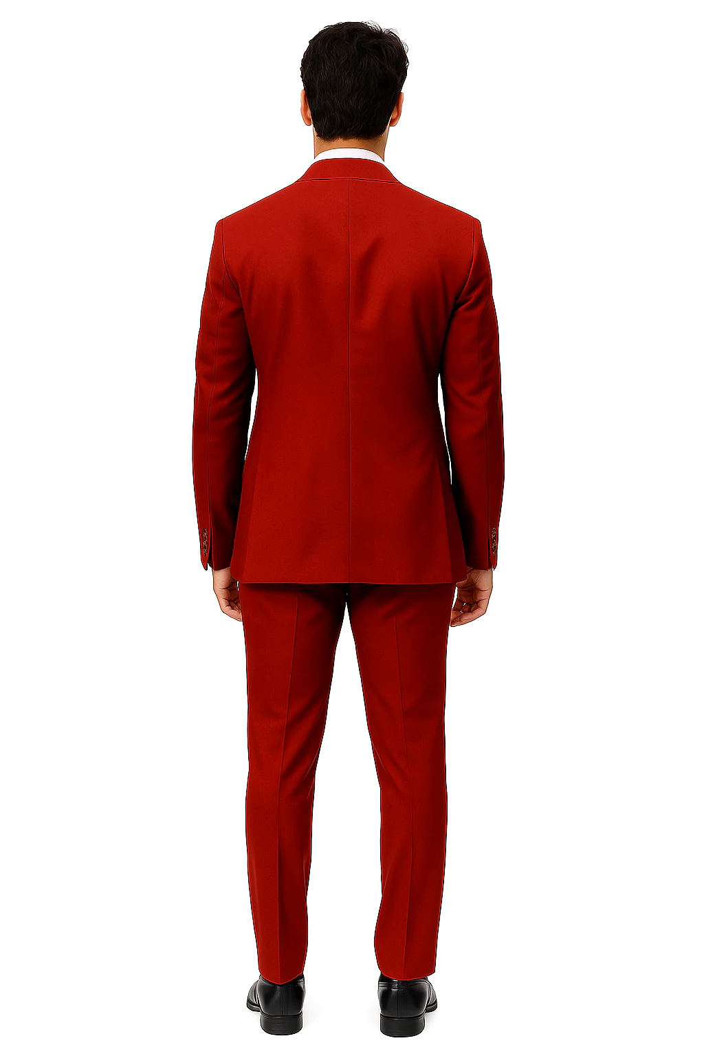 EJ Samuel Men's Red Vested Suit with Double Breasted Bespoke Gold Buttons - Image 2