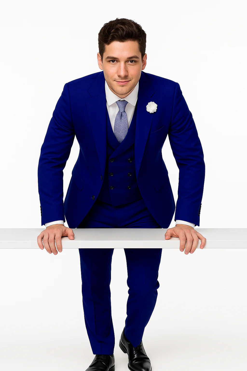 EJ Samuel Midnight Blue Modern Suit with Double-Breasted Vest - Image 7
