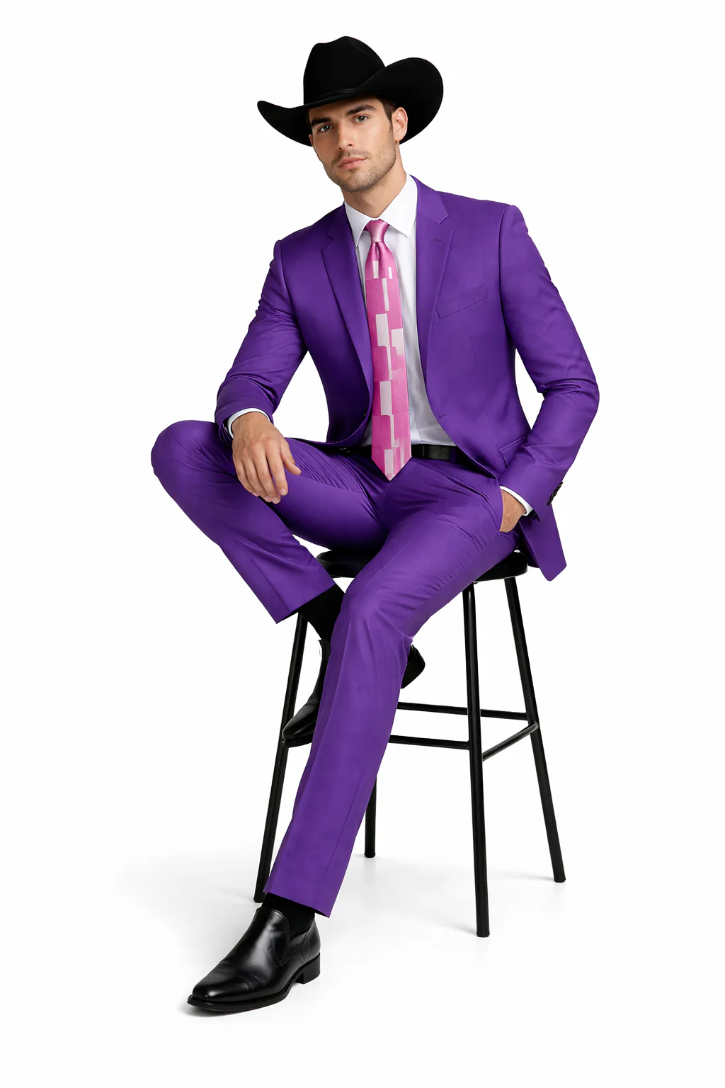 Men's Multi-Stage Party Cheap Priced Business Suits Clearance Sale Collection Purple Slim Fitted Suit - Image 4