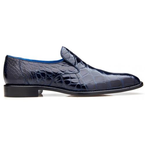 Belvedere Genova Navy Blue Alligator Loafers for Men - Image 2
