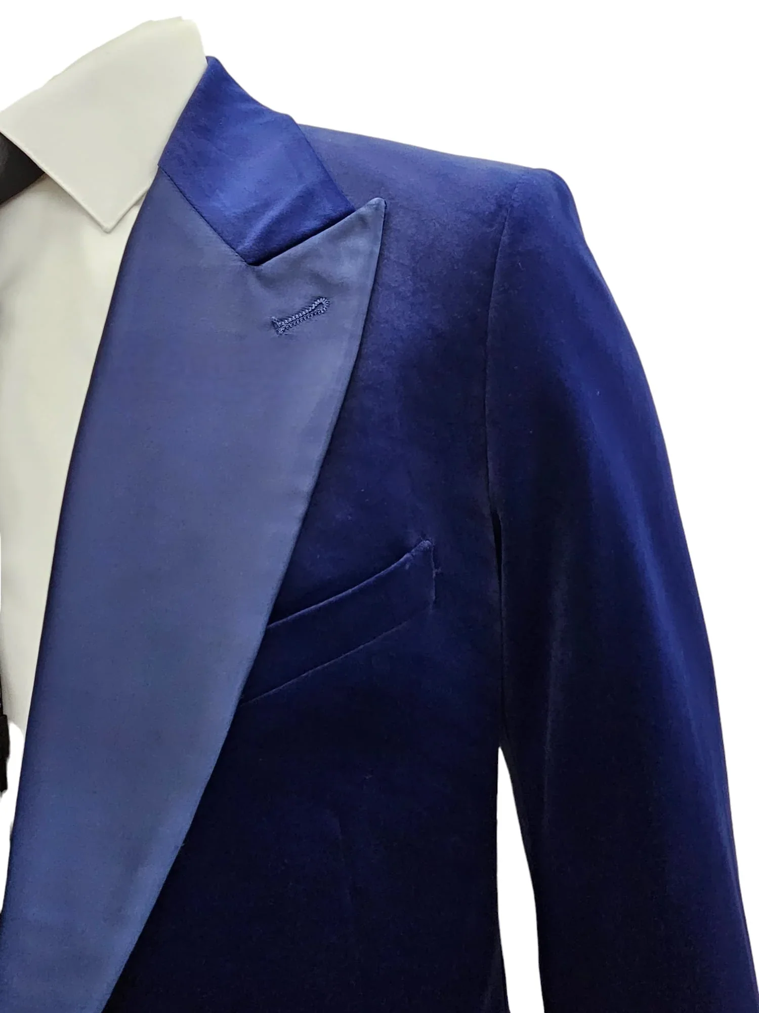 Mens Navy Velvet Victorian Tailcoat Tuxedo – Three Quarter Length Cutaway Stage And Wedding Jacket - Image 5