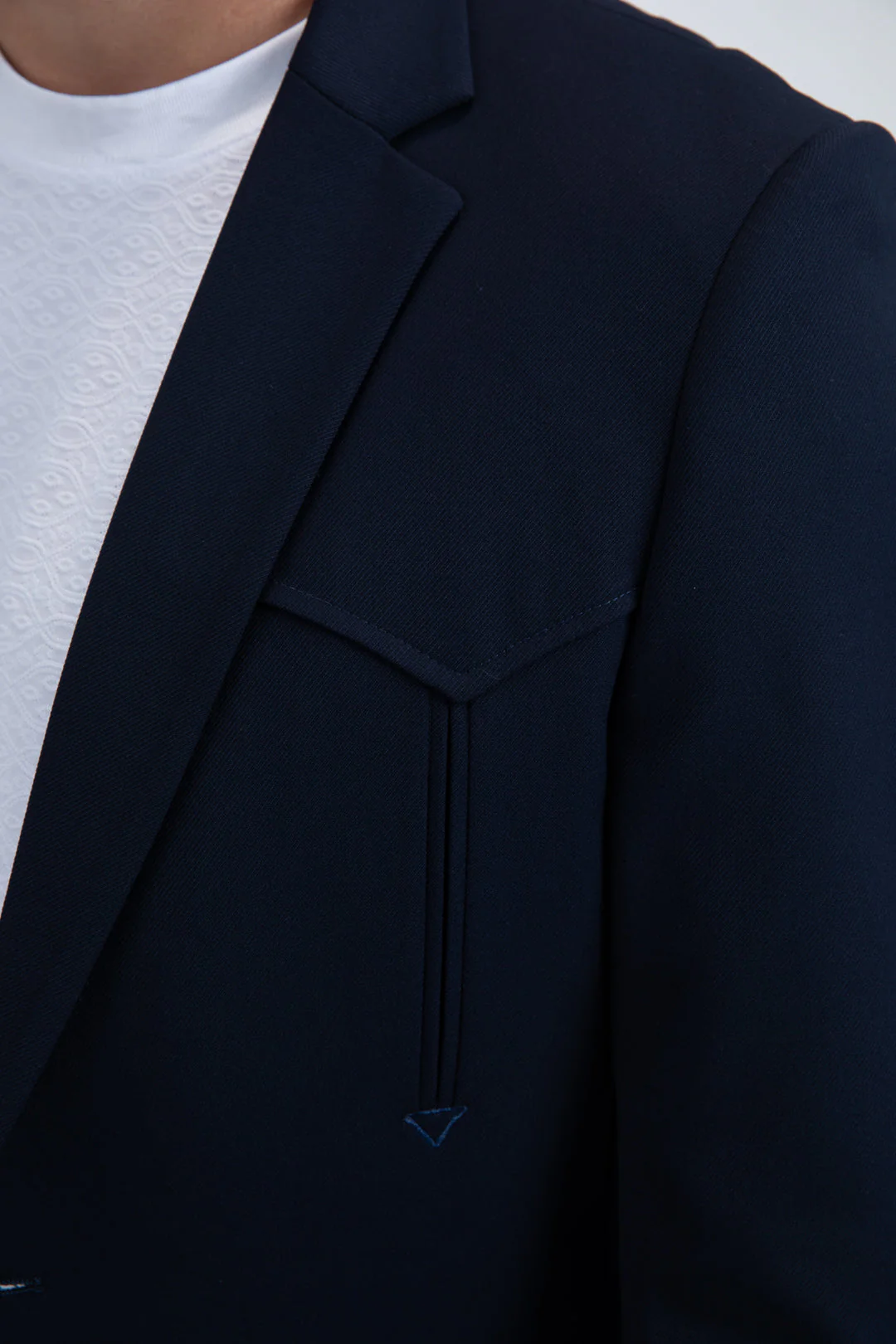 Men’s Navy Western Cowboy Blazer – Double Button Dress Coat - Image 5