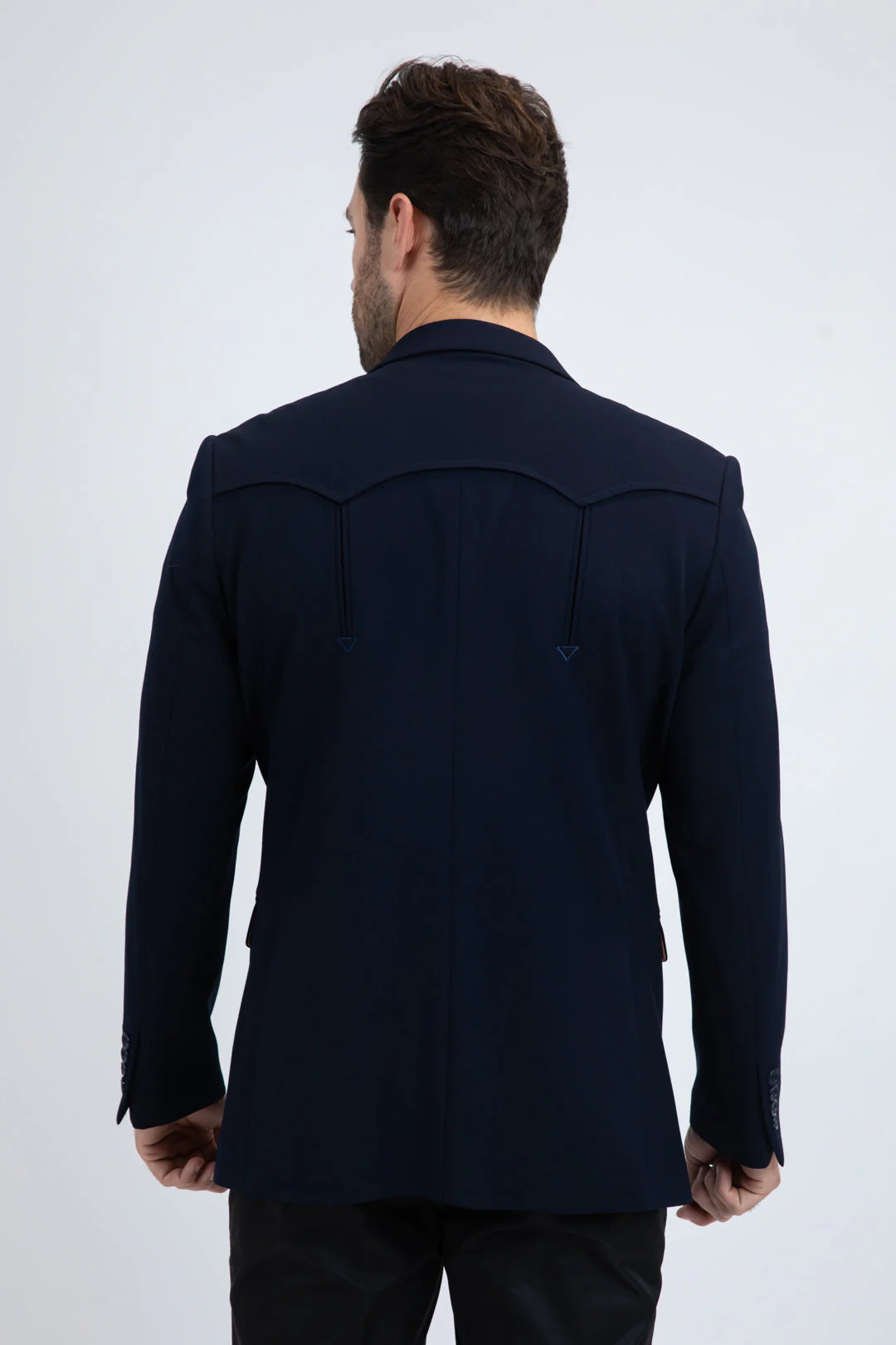 Men’s Navy Western Cowboy Blazer – Double Button Dress Coat - Image 7