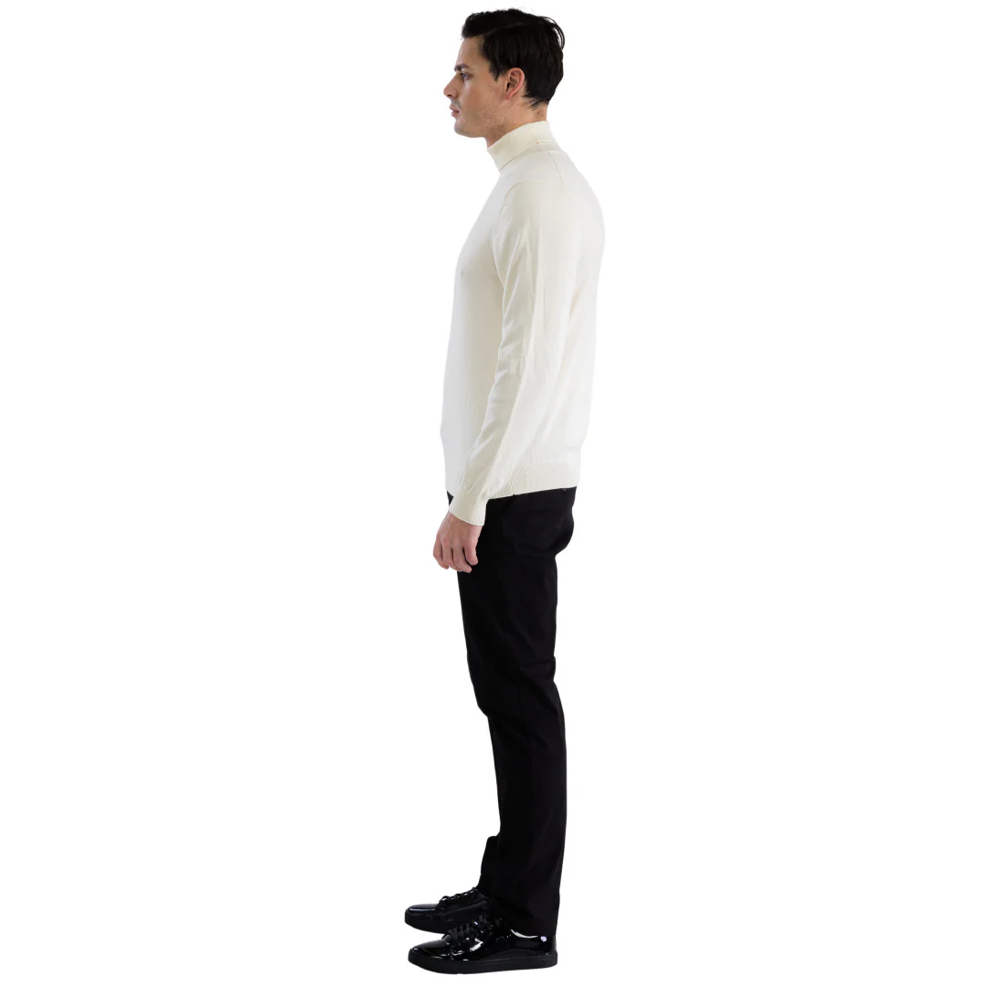 MENS OFF-WHITE PULLOVER TURTLENECK SWEATER - Image 2
