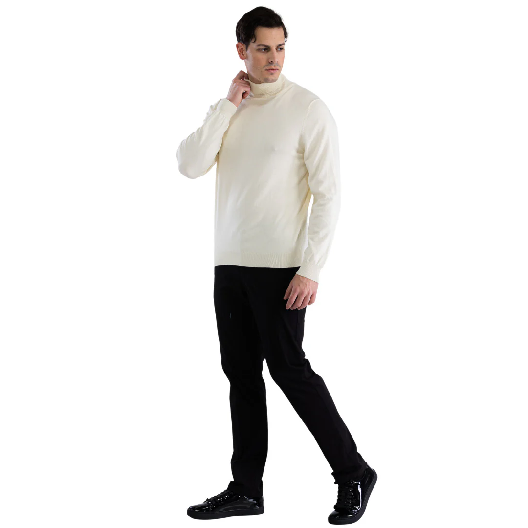 MENS OFF-WHITE PULLOVER TURTLENECK SWEATER - Image 4