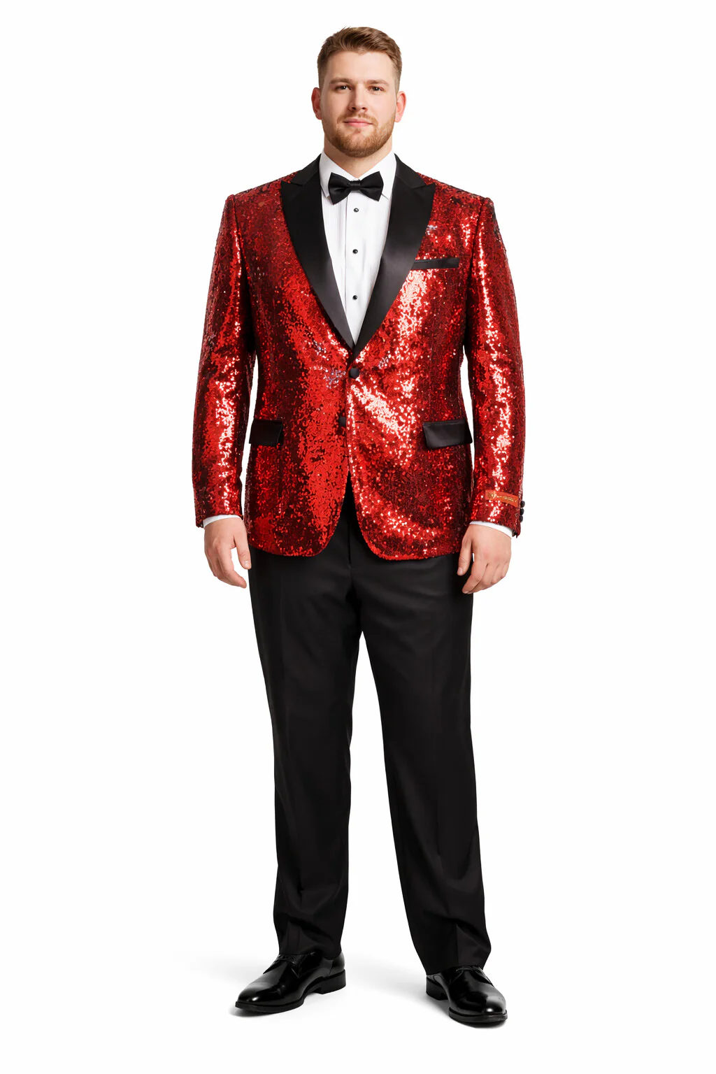 Men's One Button Red Sequin Blazer - Sequin Tuxedo - Dinner Jacket - Image 6