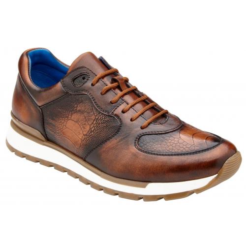 Belvedere Bobo Antique Walnut Ostrich Leather Sneakers - Image 2