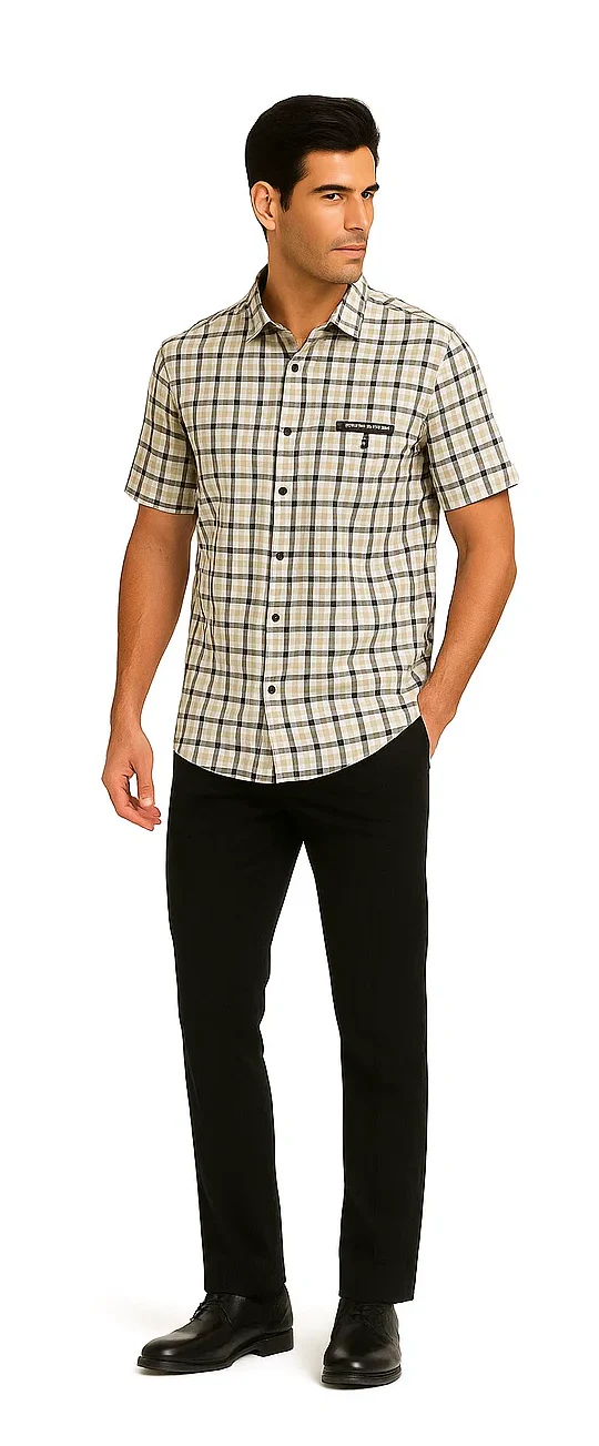 Mens Plaid Walking Suit in black by Dreams by Zacchi – 2 Piece Leisure Outfit with Matching Shirt and Pants - $99 - Image 3