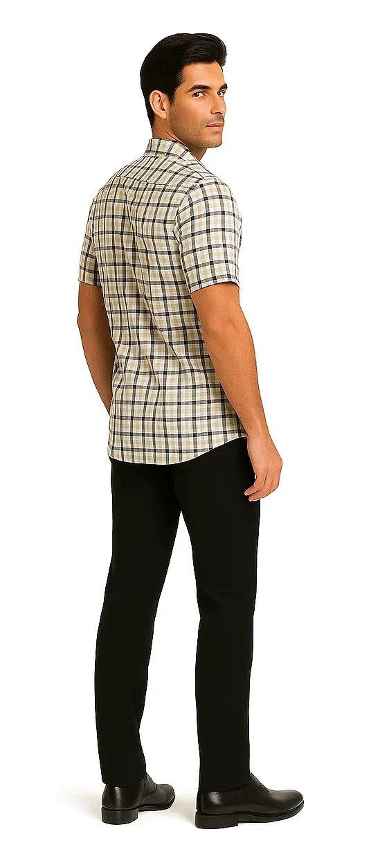 Mens Plaid Walking Suit in black by Dreams by Zacchi – 2 Piece Leisure Outfit with Matching Shirt and Pants - $99 - Image 4