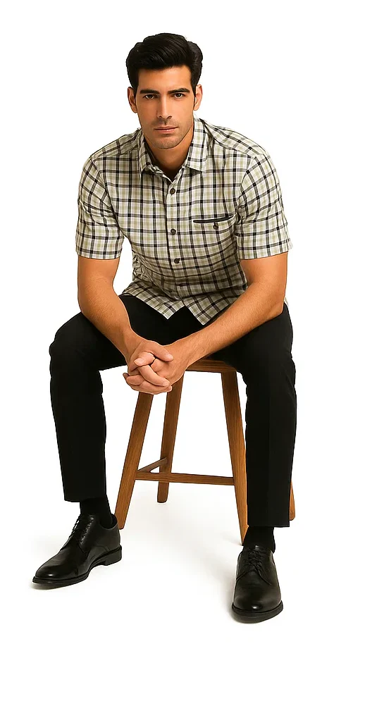 Mens Plaid Walking Suit in black by Dreams by Zacchi – 2 Piece Leisure Outfit with Matching Shirt and Pants - $99 - Image 5