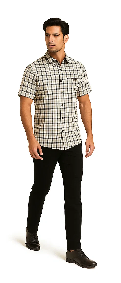 Mens Plaid Walking Suit in black by Dreams by Zacchi – 2 Piece Leisure Outfit with Matching Shirt and Pants - $99 - Image 8