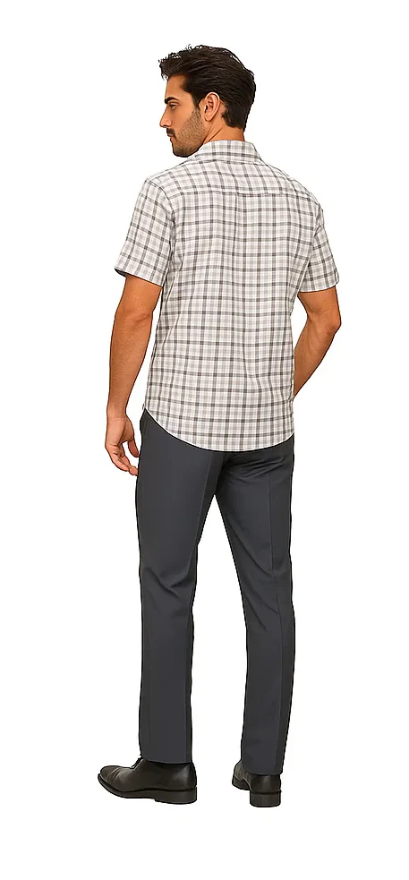 Mens Plaid Walking Suit in grey by Dreams by Zacchi – 2 Piece Leisure Outfit with Matching Shirt and Pants - $99 - Image 4
