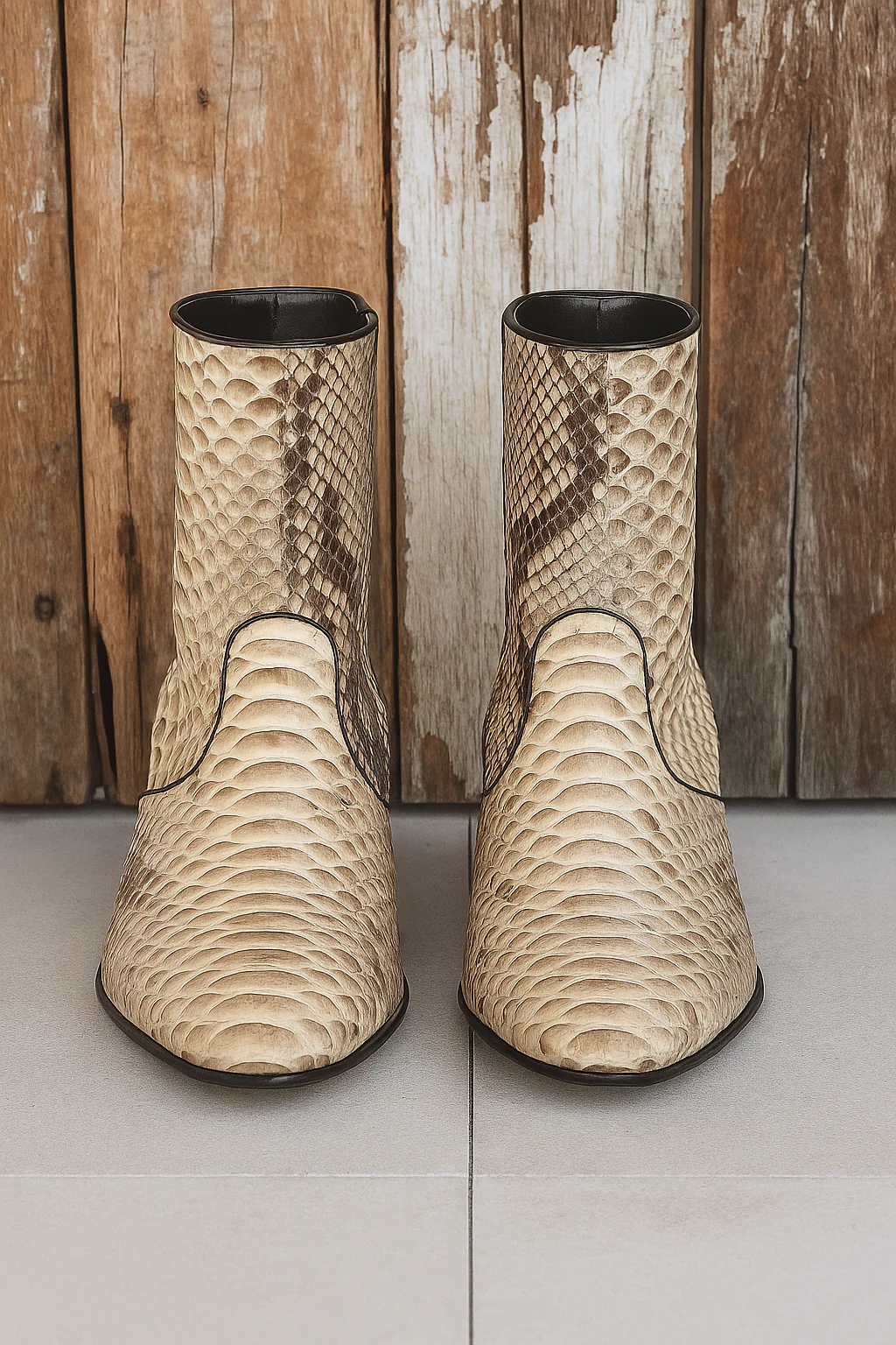 Mens Python Snakeskin Ankle Boots - Image 3