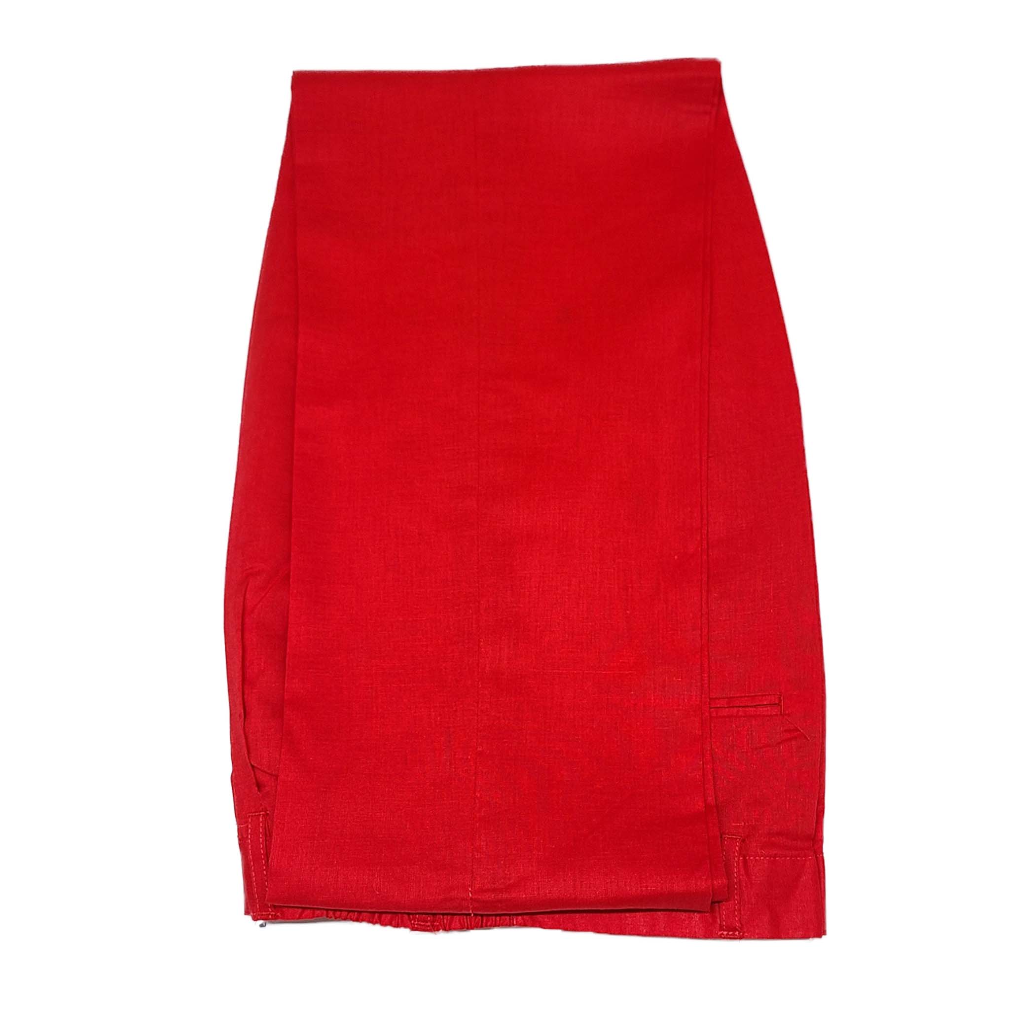 Mens Red Linen Shirt and Pants Casual Outfit Set - Image 5