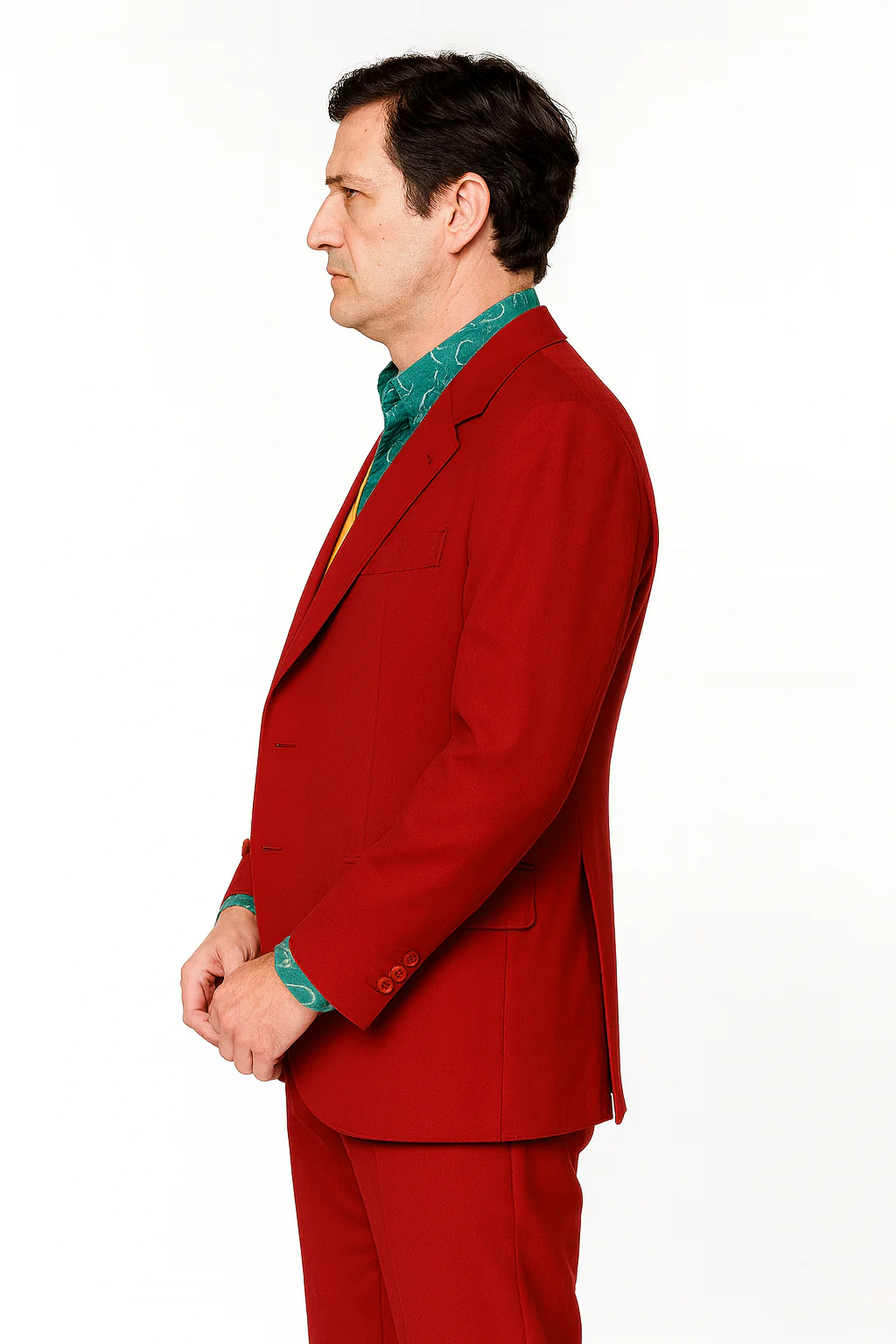 Men's Red Suit With Orange Vest Joker Custom - Image 4