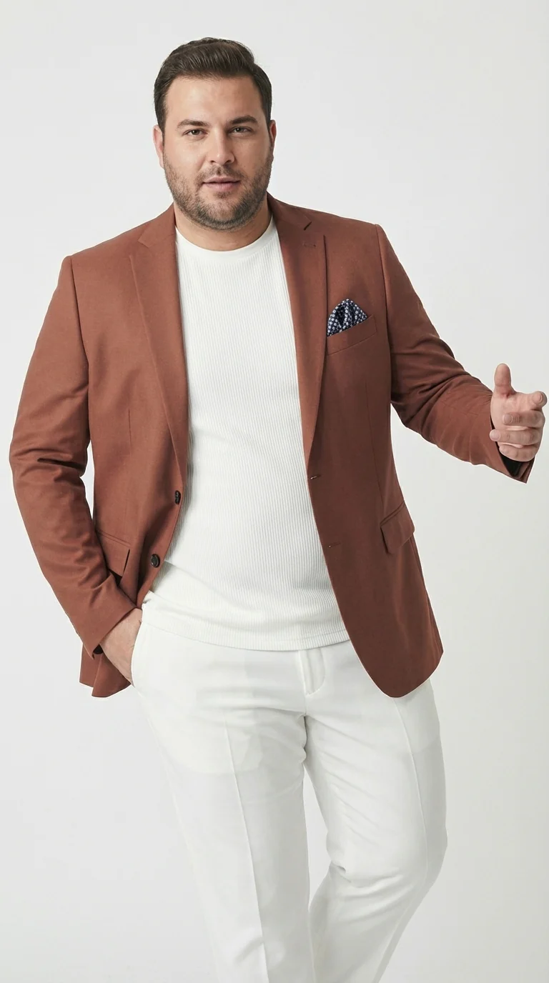 Mens Rustic Brown Light Burnt Orange Copper Blazer – Classic Fit Single Breasted Formal Casual Dress Jacket - Image 13
