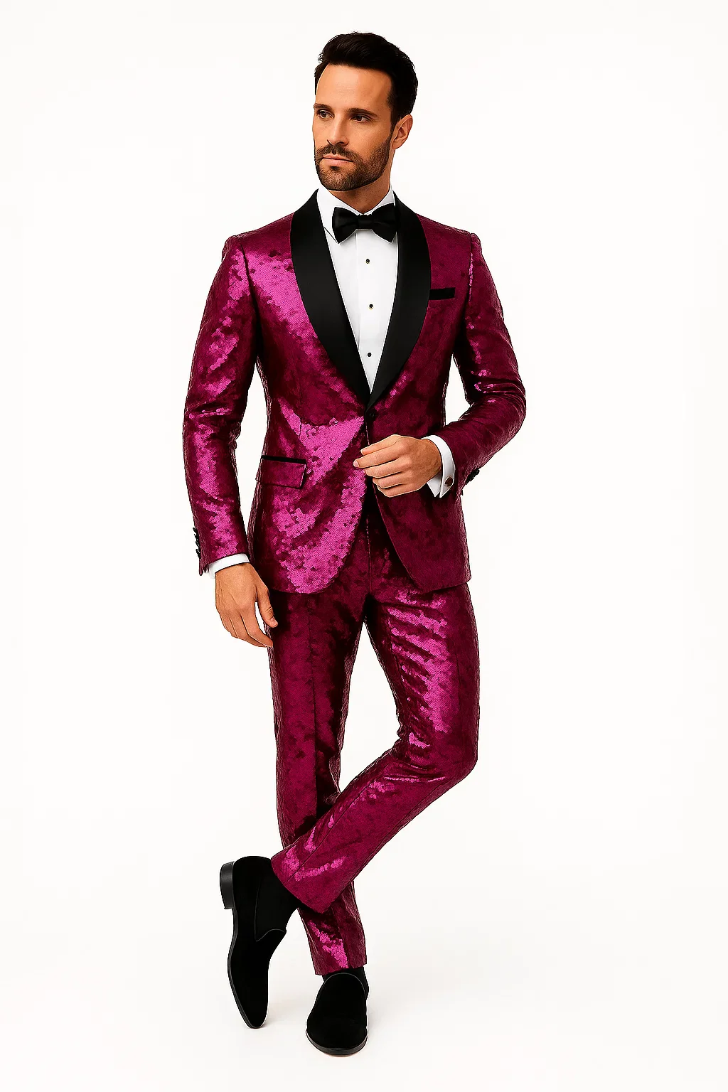 Mens Sequin Suit - Sparkly Suit - Pink Real Glitter Suit - Image 4