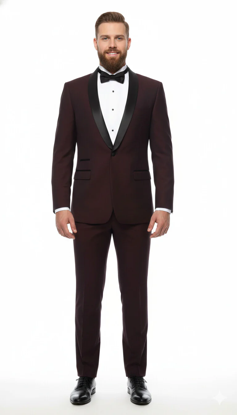 Men'S Shawl Slim Fit 1 Button Shawl Collar Dinner Jacket - Image 6