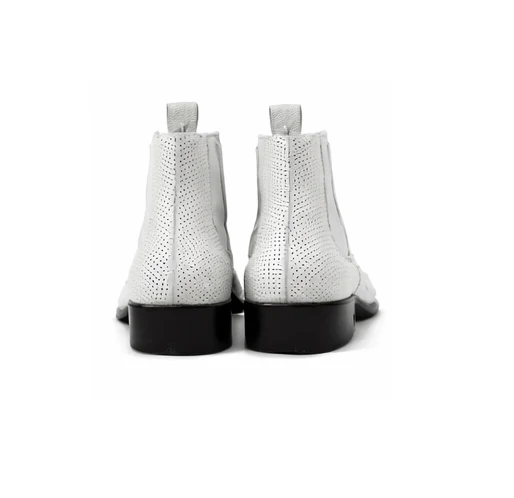 Men'S Short Boots Men'S Genuine White Full Quill Ostrich Dress Boot Ankle Dress Style For Man - Image 5