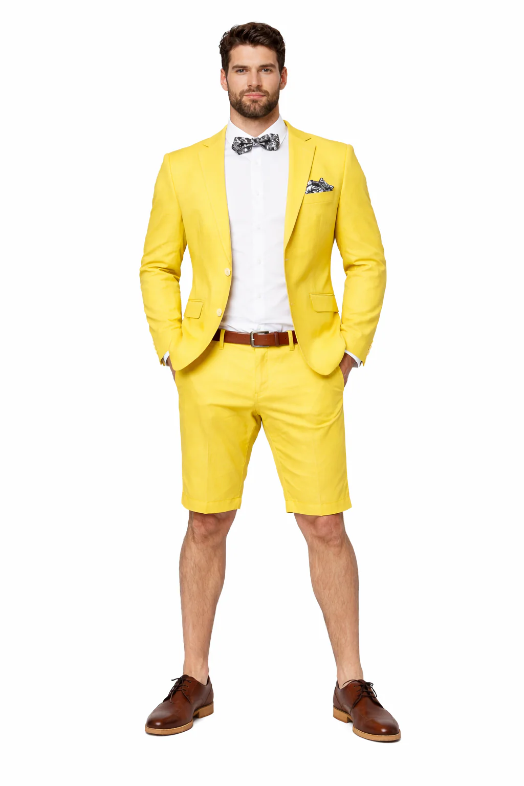 Mens Short Pants Suit Set Mens Yellow Suit For Men - Image 6