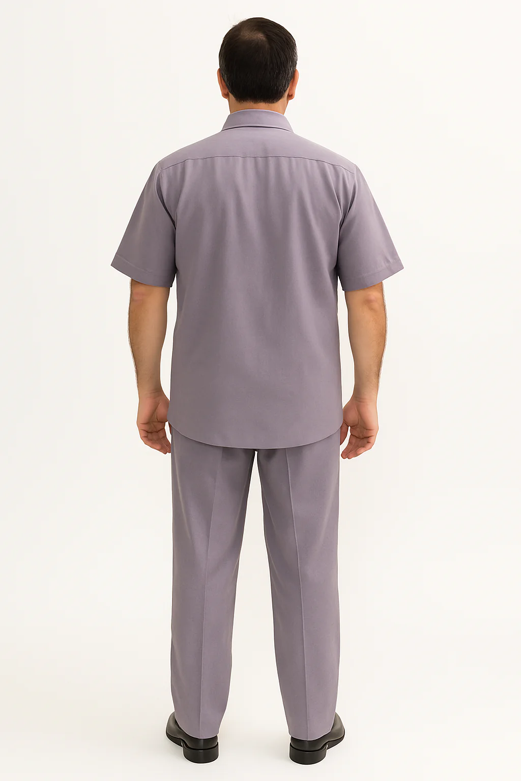 Men's Short Sleeve 2 Piece Lavender Casual Casual Two Piece Walking Outfit For Sale Pant Sets Suit - Image 3