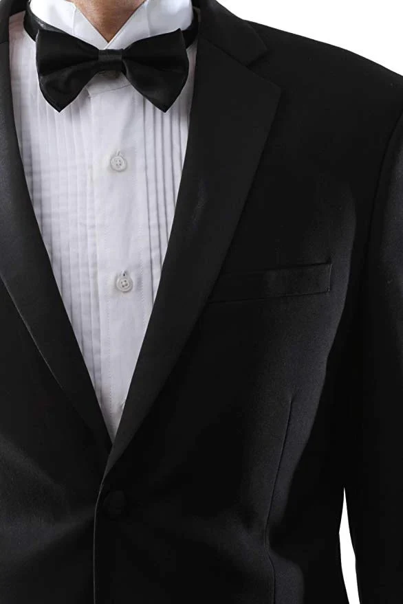 Caravelli Men's Slim Fit Black Tuxedo - Single Breasted, Two Button - Image 3