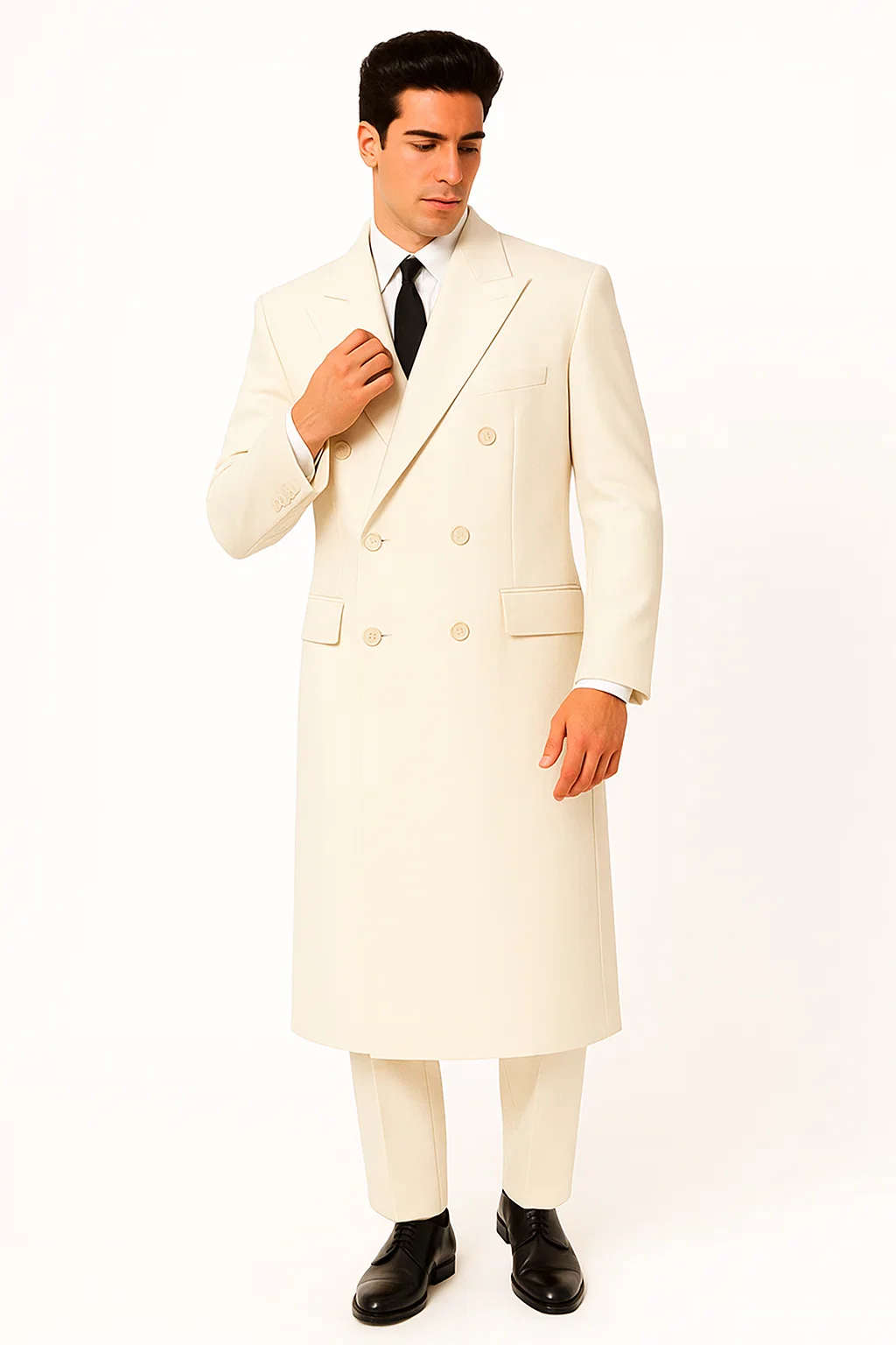 Men'S Six Buttons Black Fully Lined Men'S Overcoat Long Coats Winter Men'S Topcoat Sale - Image 6