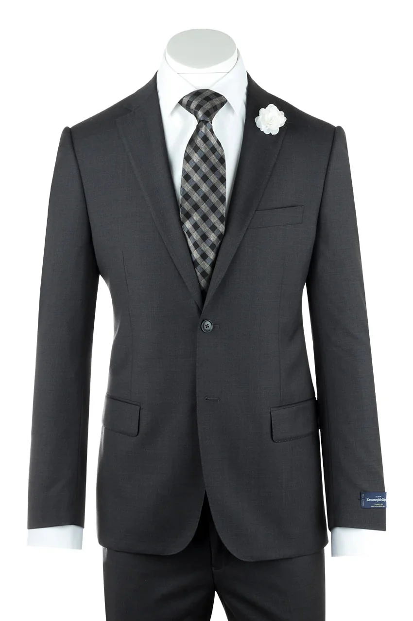 Mens Slate Gray Porto Suit – Slim Fit Superfine Wool by Ermenegildo Zegna