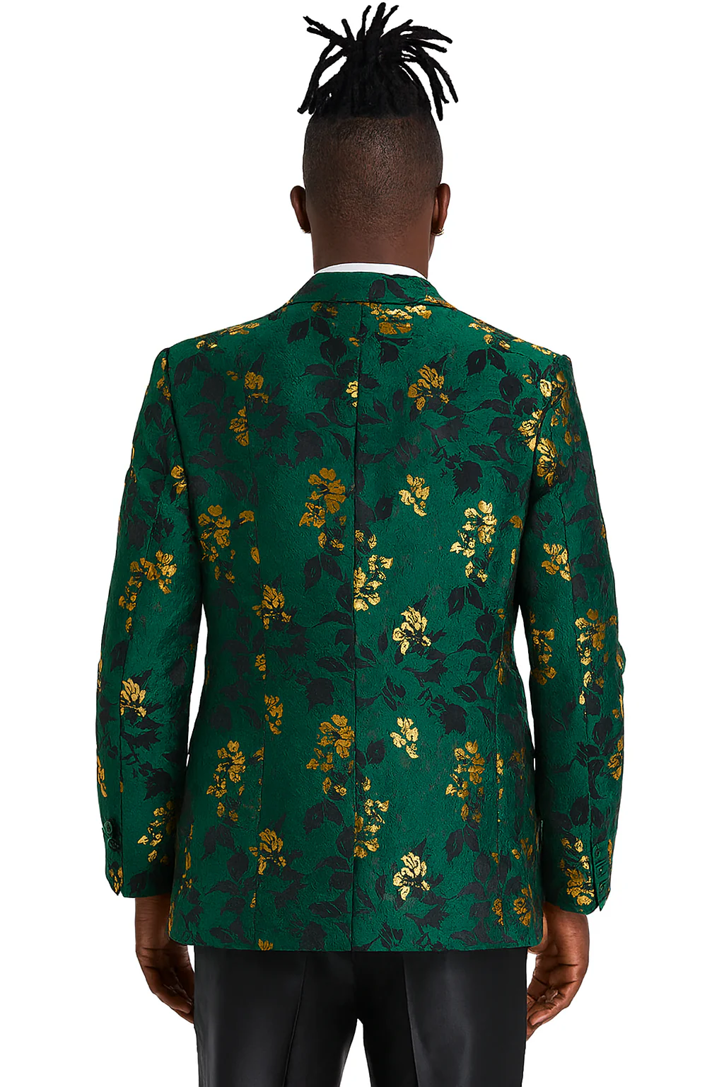 Men's slim fit hunter green and gold paisley prom and wedding tuxedo jacket - Image 5