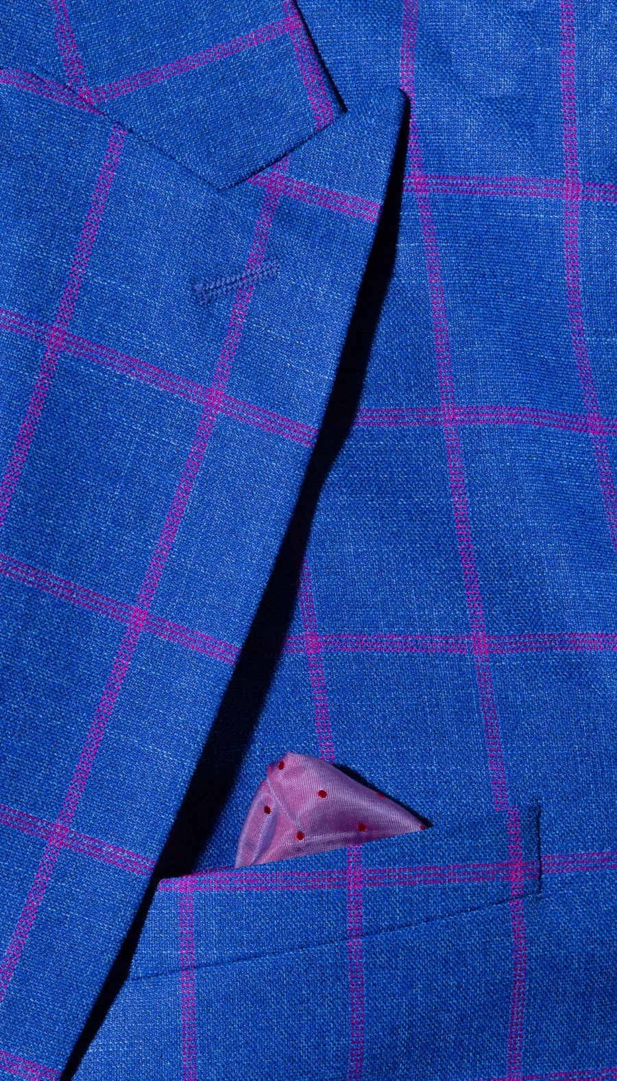 Mens Slim Fit Plaid Suit in Blue – Elegant 3 Piece Formal Set - Image 6