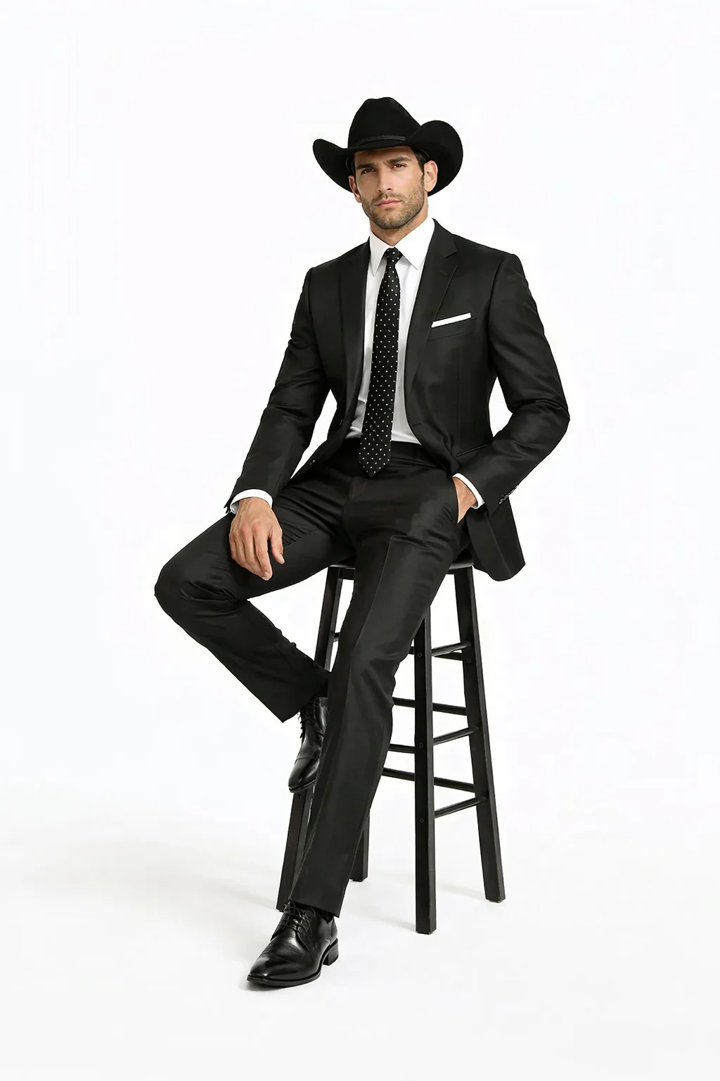 Men's Slim Fit Trimmed Two Tone Blazer/affordable suits online sale/Tuxedo - Black - Image 4