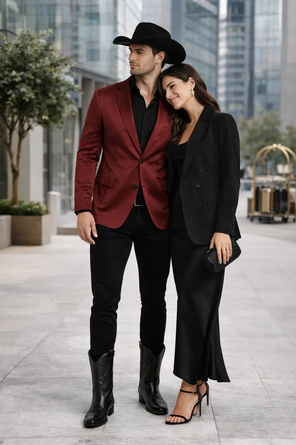 Men's Slim Fit Western Blazer Sport Coats Burgundy Sacos Vaqueros Para Hombre - Image 8