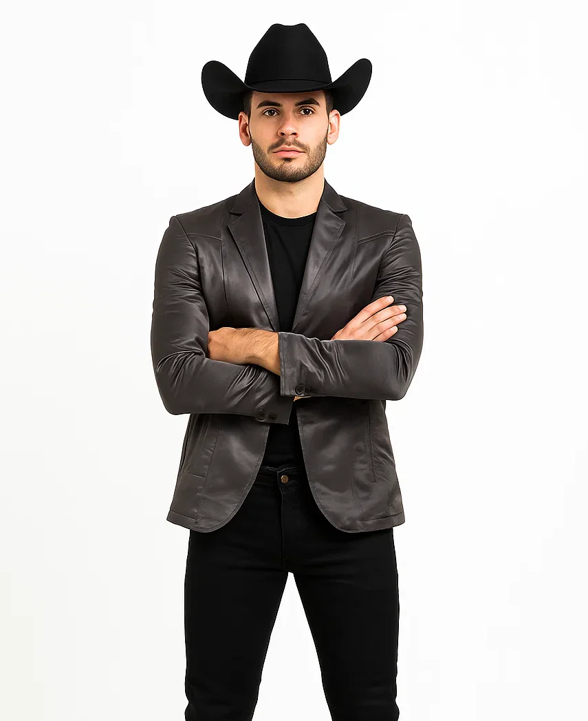 Men's Slim Fit Western Blazer Sport Coats Charcoal Sacos Vaqueros Para Hombre - Image 9