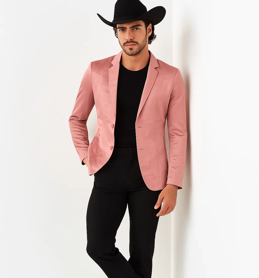 Men's Slim Fit Western Blazer Sport Coats Mauve Sacos Vaqueros Para Hombre - Image 9