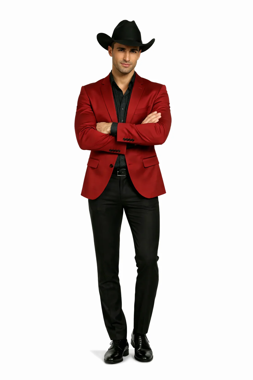 Men's Slim Fit Western Blazer Sport Coats Red Sacos Vaqueros Para Hombre - Image 5