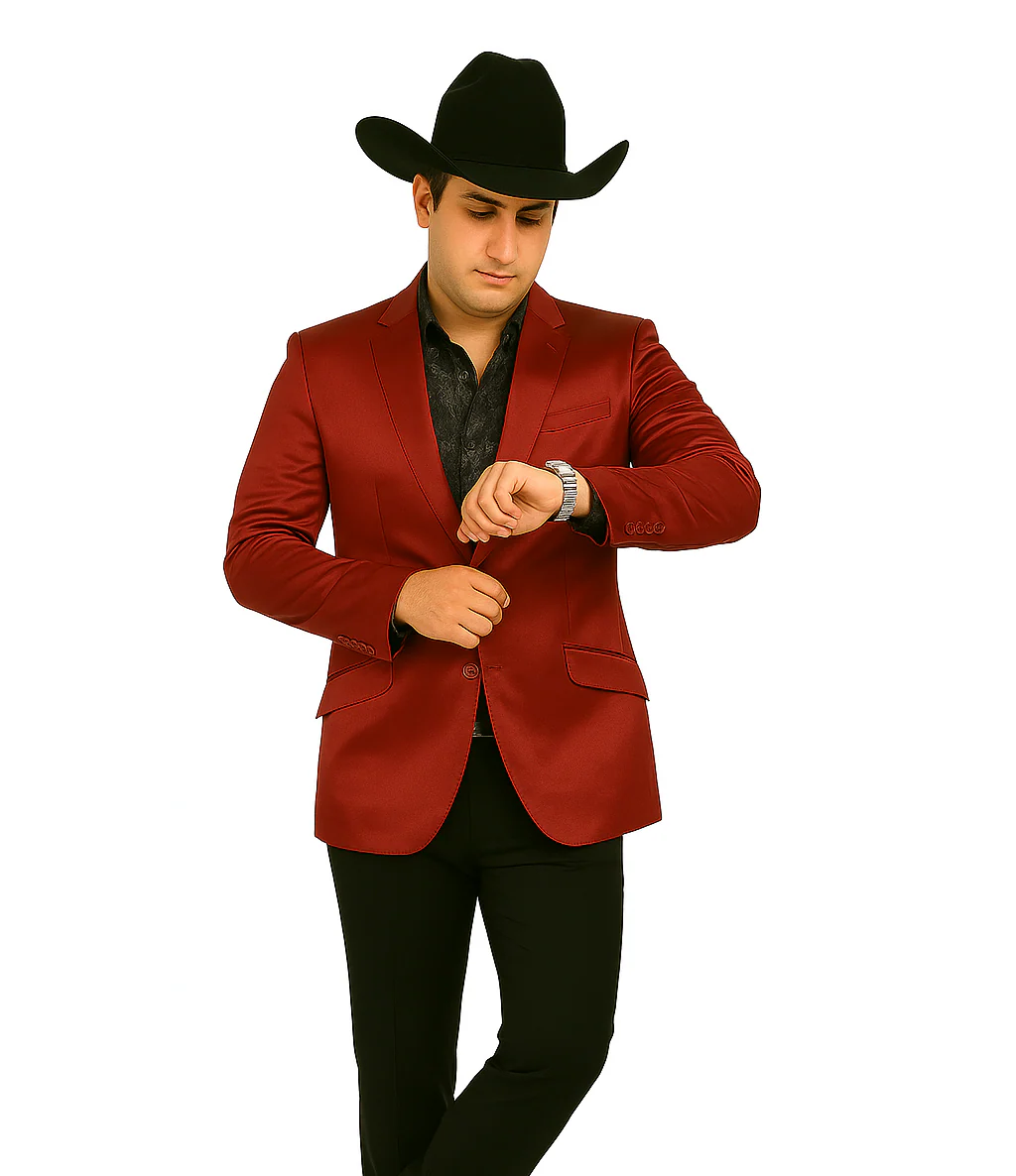 Men's Slim Fit Western Blazer Sport Coats Red Sacos Vaqueros Para Hombre - Image 9